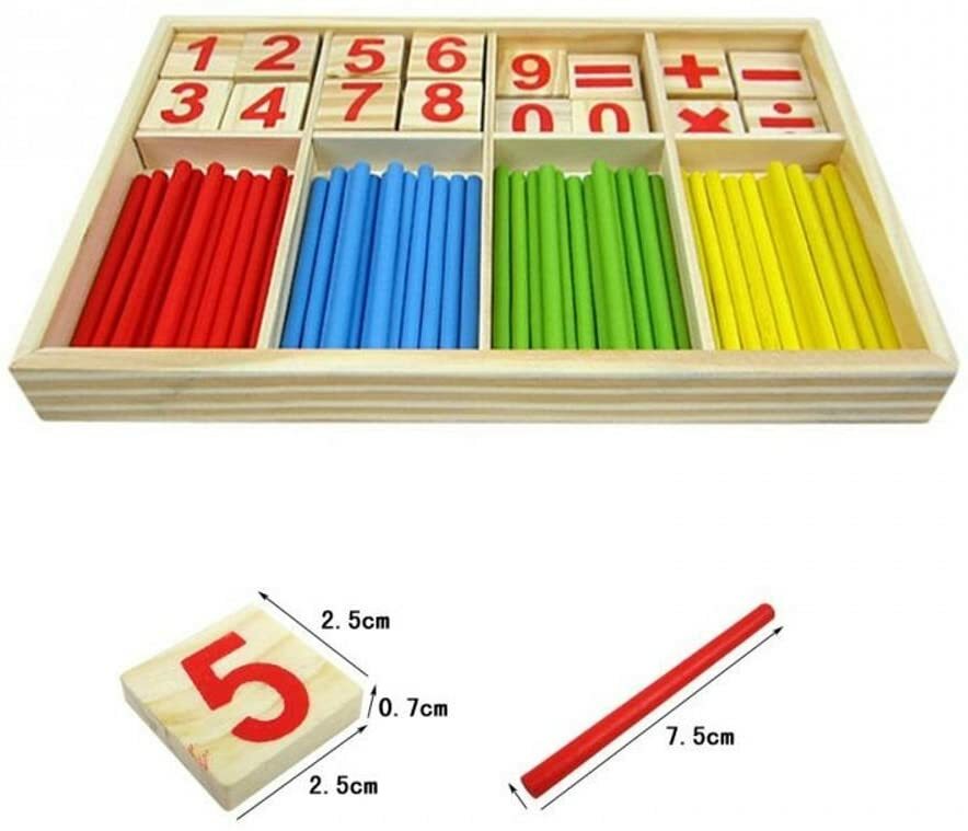 Details about   Wooden Toys for Children Mathematics Game Stick Math Numbers Counting Rods 