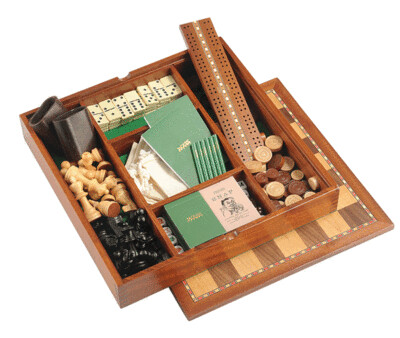 Games Backgammon Cribbage Maple and Walnut Chess board