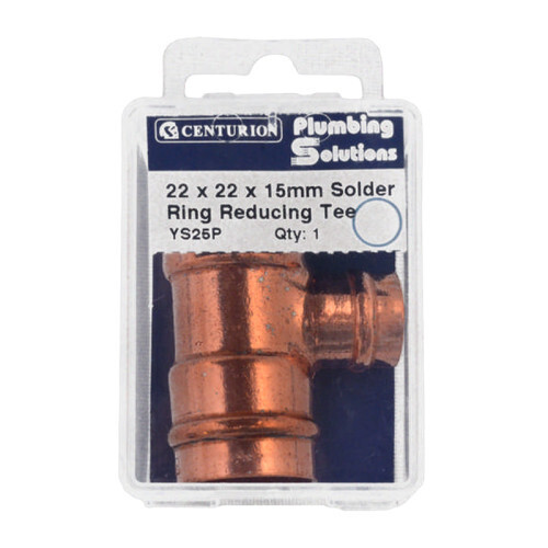 22 x 22 x 15mm Solder Ring Copper Reducing Tee