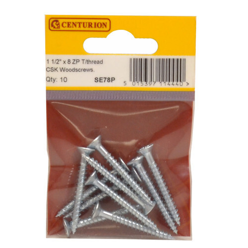 1 1/2" x 8 ZP Cross Recessed Hardened Twin Thread Woodscrews with Countersunk Head (Pack of 10)