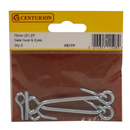 75mm (3") ZP Gate Hook & Eyes (Pack of 2)