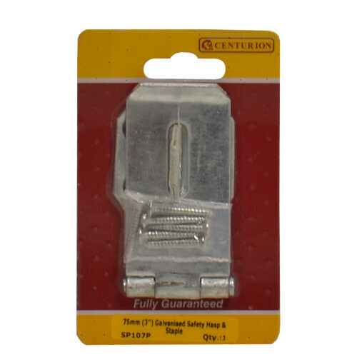 Safety Hasp and Staples, Zinc Plated, 75mm
