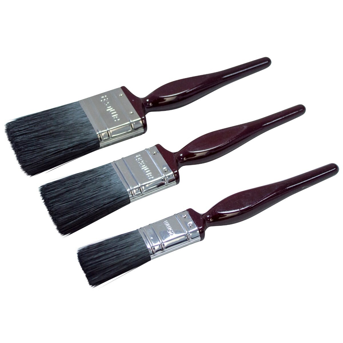 3pc no bristle loss paint brush set – classic handle