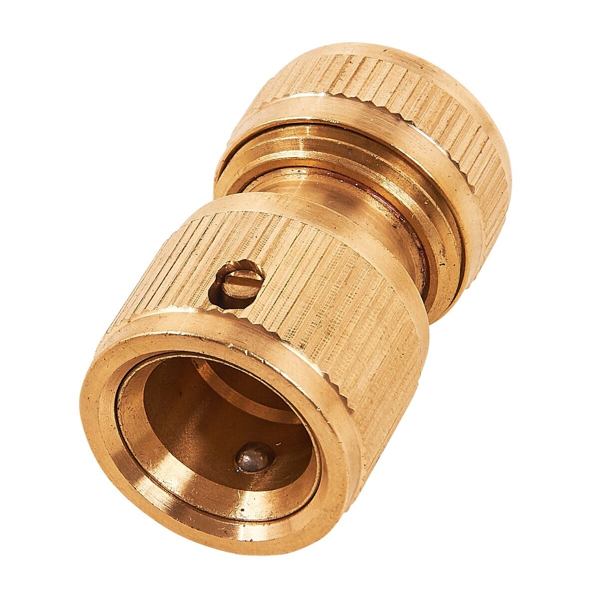 1/2” brass water-stop hose connector