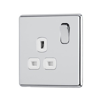 Metal Screwless 13A 1Gang switched Socket single pole