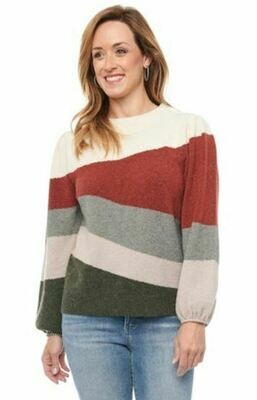 Dem L/S Blouson Slv Wavy Sweater Dem L/S Blouson Slv Wavy Sweater