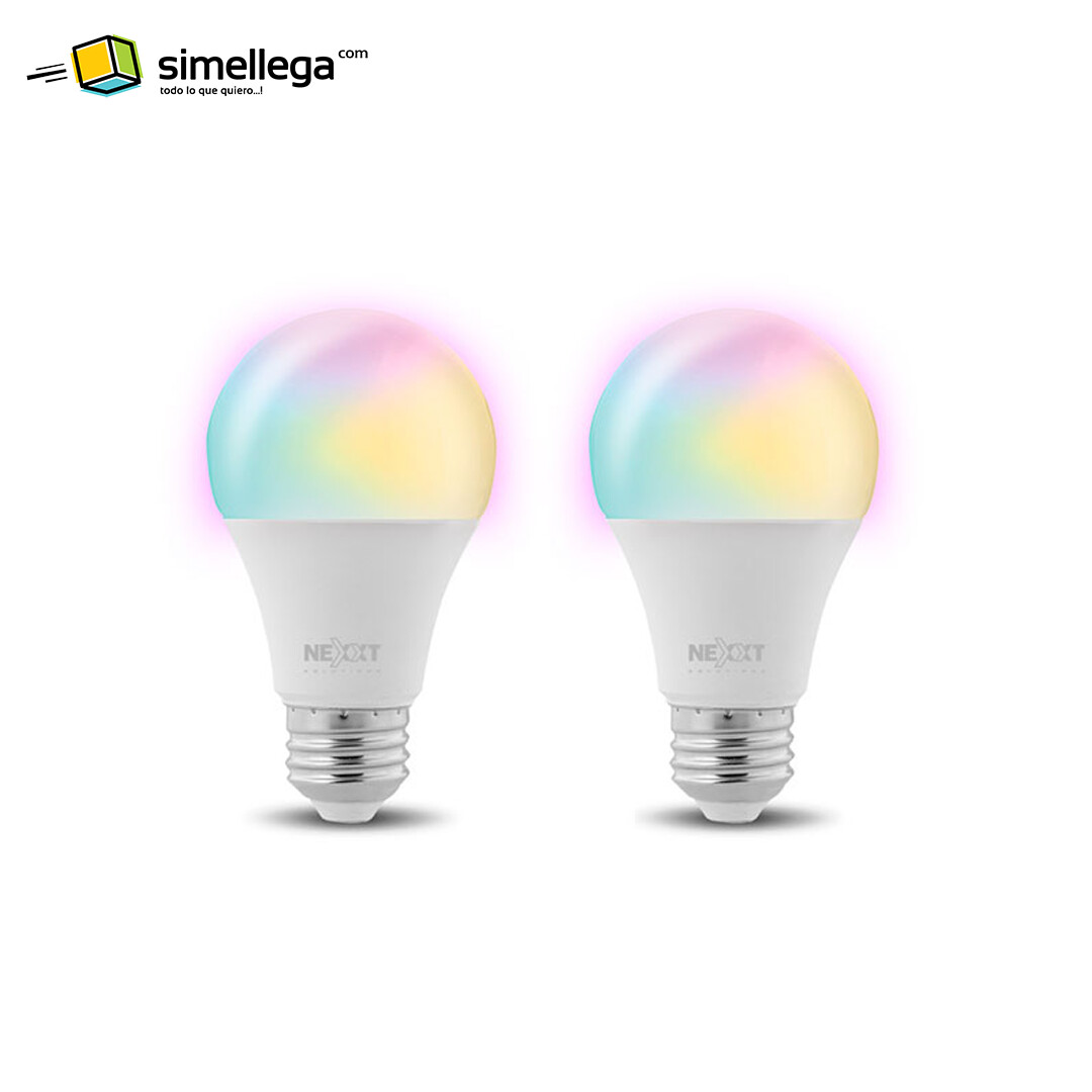 Bombilla Inteligente LED Nexxt Wi-Fi A19 RGB 110v 2pc