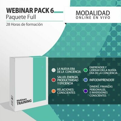 Pack Cursos Online 6:
PACK FULL (Todos los cursos + PLANIFICACIÓN CONSCIENTE) Pack Cursos Online 6:
PACK FULL (Todos los cursos + PLANIFICACIÓN CONSCIENTE)