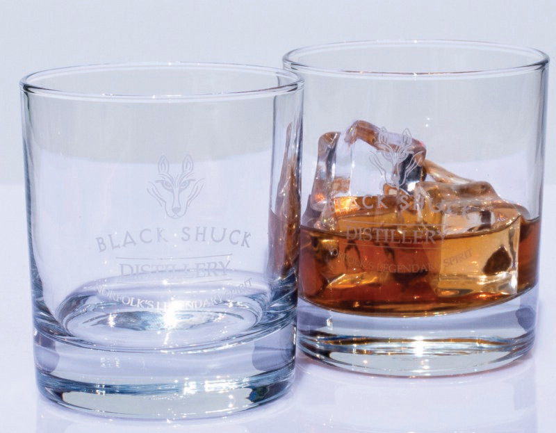 Pair of Black Shuck Tumbler Glasses