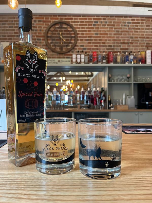 Pair of Black Shuck Tumbler Glasses