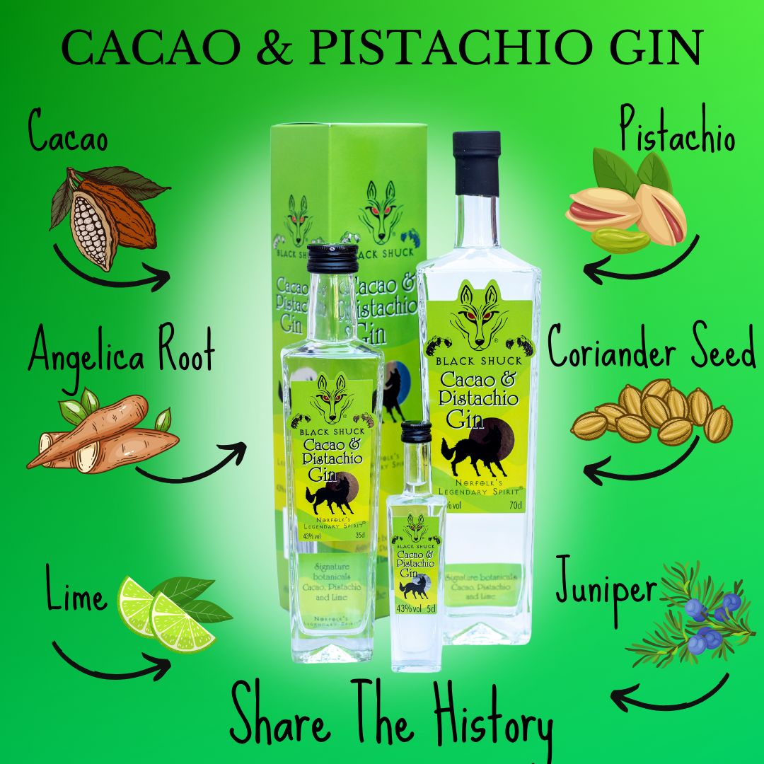 Black Shuck Cacao & Pistachio Gin 43% vol Black Shuck Cacao & Pistachio Gin 43% vol