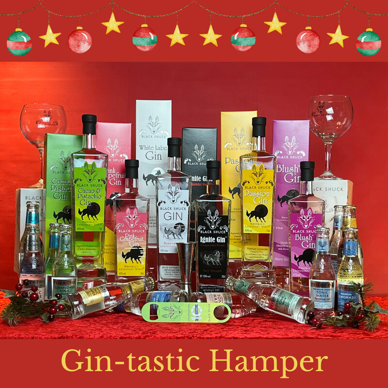 Black Shuck Festive Gin Hampers. From £190 Delivered