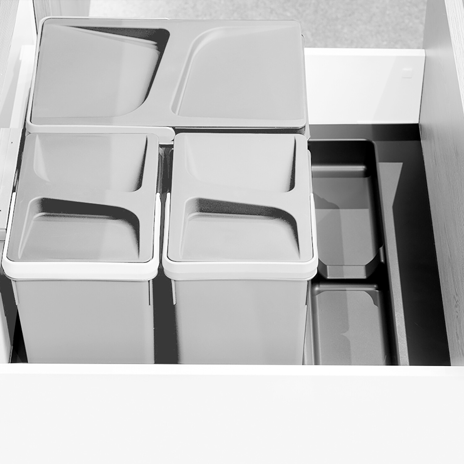 Emuca Basis für Behälter für Küchenschublade, Modul 900 mm, Anthrazitgrau