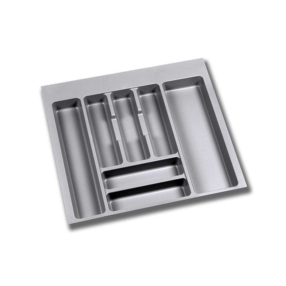 Emuca Besteckfach für Küchenschublade, für Modul 600 mm, Kunststoff, Grau