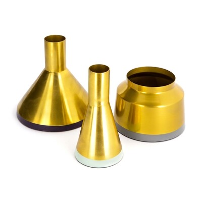 Vasen 3er Set Culture 140 Gold / Mint / Pflaume / Grau