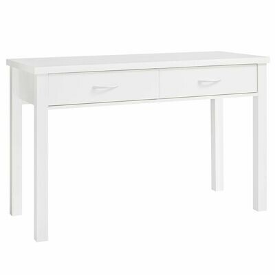 Schreibtisch SAM Weiß mit 2 Schubladen 120 x 77 x 50 cm modern | Konsolentisch Schminktisch platzsparend | Laptoptisch Arbeitstisch für kleine Räume
