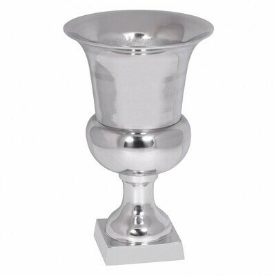 Pokal L WL1.924 Aluminium 40 x 25 cm Silber Glänzend Design Dekoration Modern | Alu Deko Kelch Glanz | Wohnung Dekoration Skulptur | Dekofigur Metall