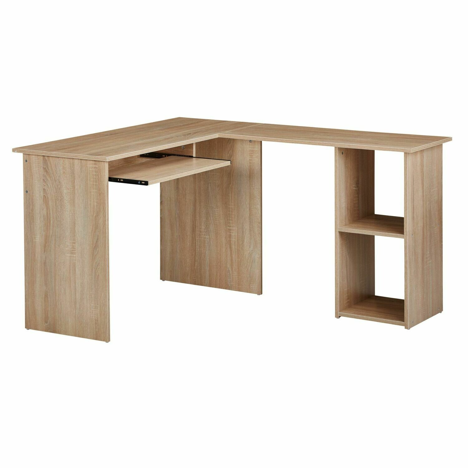 Design Schreibtischkombination 140 x 75,5 x 120 cm Sonoma | Schreibtisch mit Regal und Tastaturauszug | Arbeitszimmer Home Office Tisch Büro Modern
