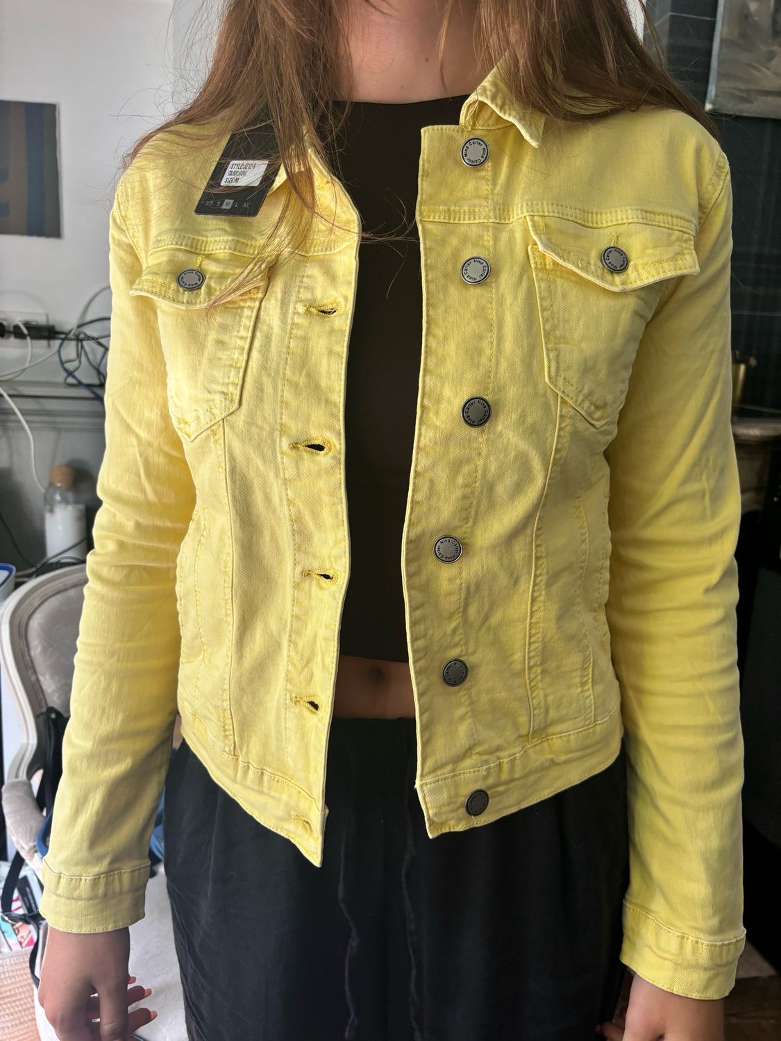 Veste jeans jaune