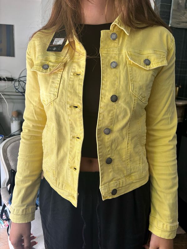 Veste jeans jaune