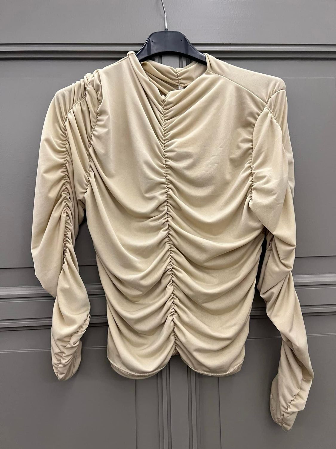Top plissé beige
