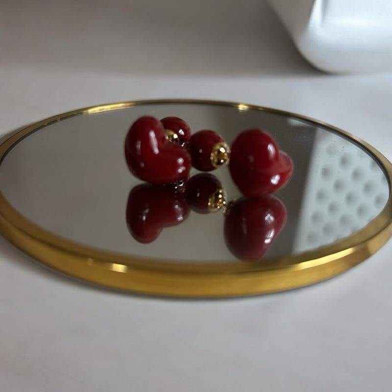 Boucles d oreilles tribales doubles cœur