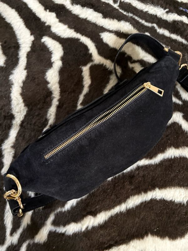 Sac banane H cuir noir 