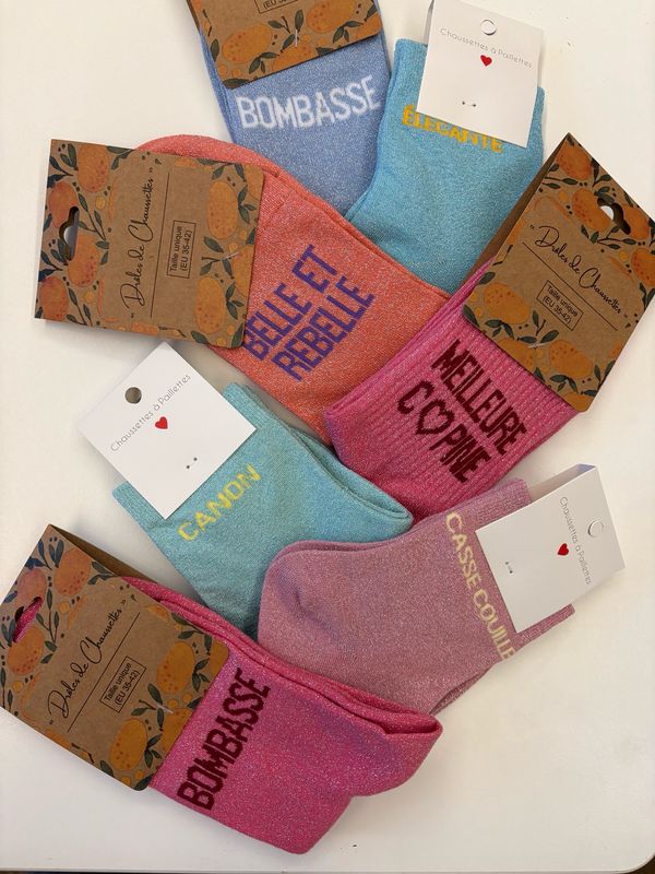 Chaussettes texte 