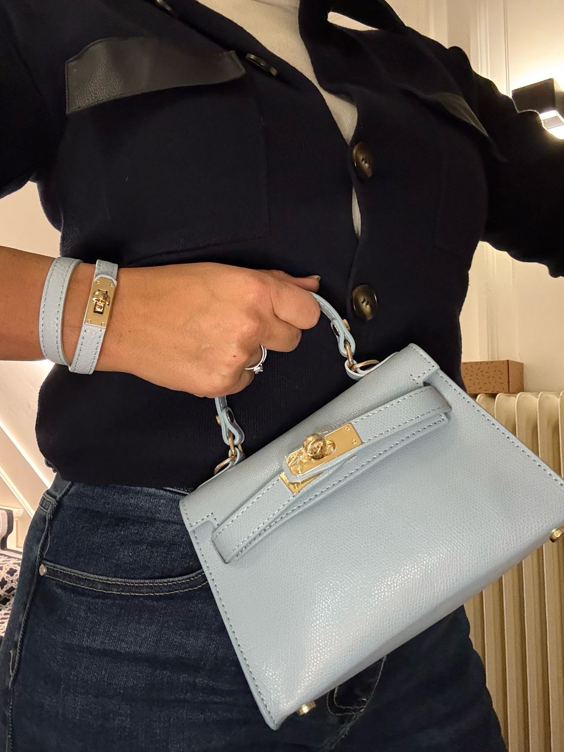 Sac brillant cuir 