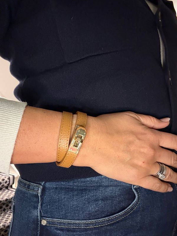 Bracelet double tour cuir 