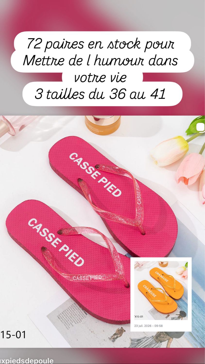 Claquette slash humour texte 