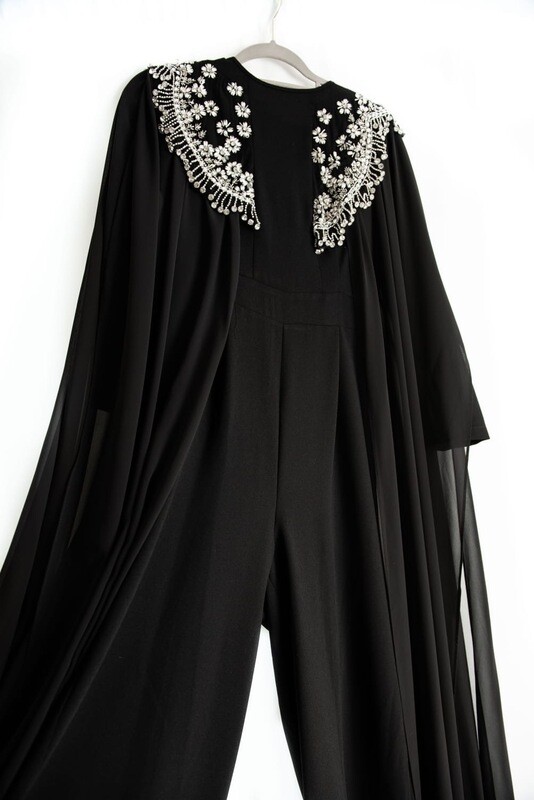 Cape detail jumpsuit