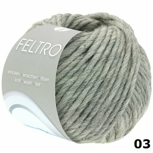 Filzwolle FELTRO UNI, Farbe & Bestand: 003-Grau meliert