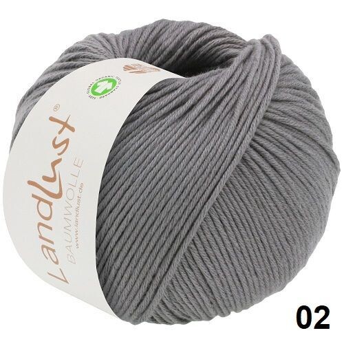LANDLUST BAUMWOLLE (GOTS), Farbe & Bestand: 2= Grau