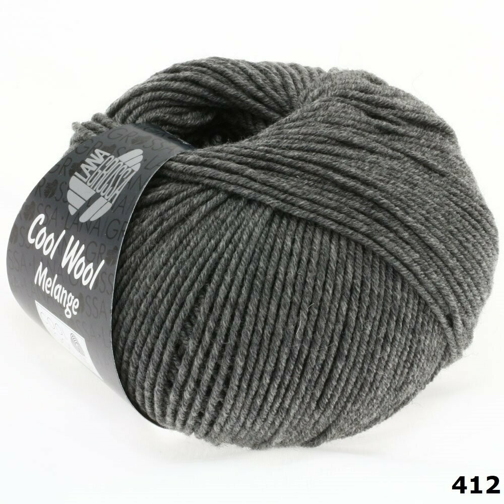 COOL WOOL UNI | MELANGE, Bestand: 0412-Dunkelgrau meliert