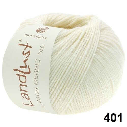 LANDLUST ALPAKA MERINO 160, Farbe & Bestand: 401-Rohweiß