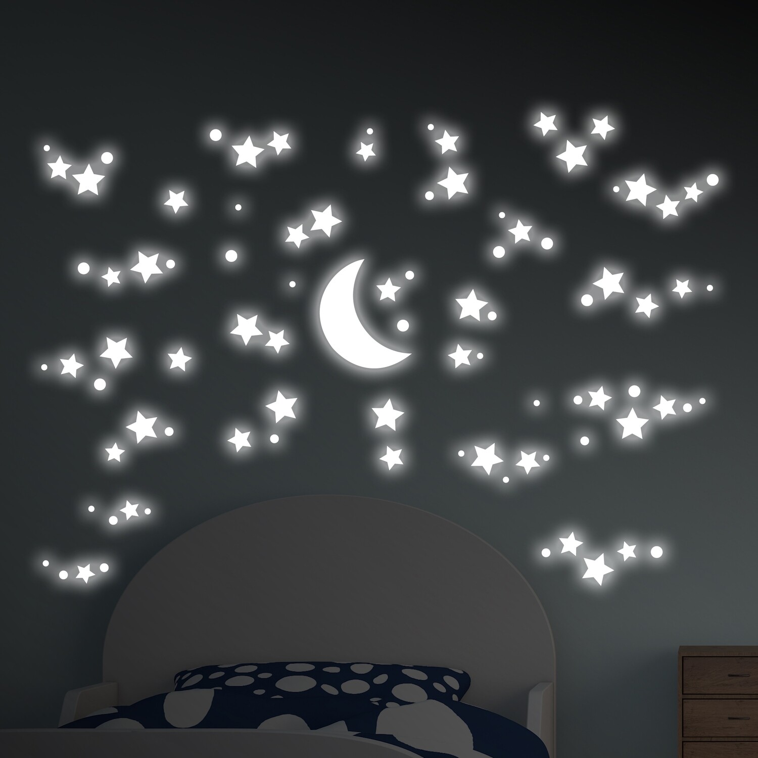 Crearedda 18109 - Starry Night Glow in the Dark Wall Sticker