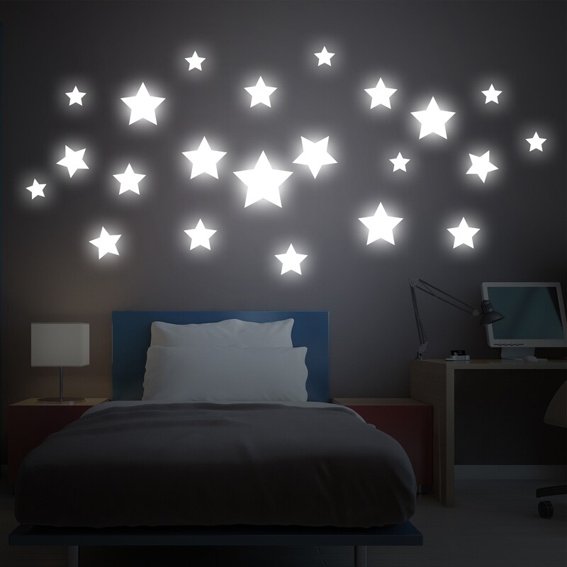 Crearreda 18110 - Big Stars Glow in the Dark Wall Sticker