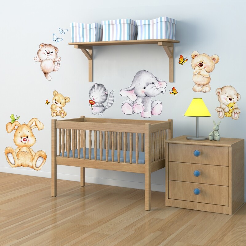 Crearreda 18304 - Cute Animals Self-Adhesive Wall Sticker