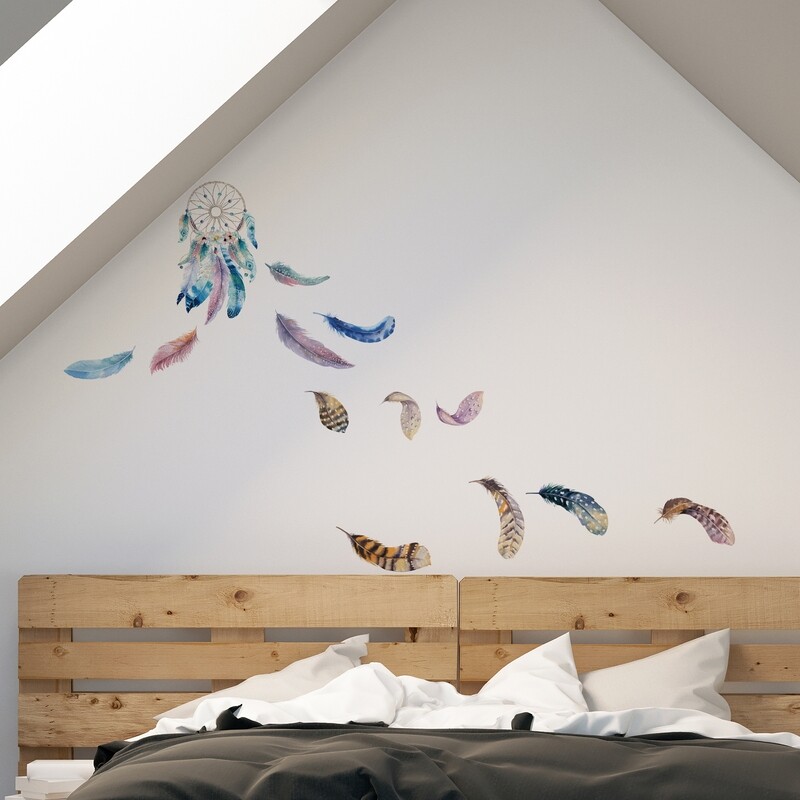Crearreda 54111 - Watercolour Dreamcatcher Self Adhesive Wall Sticker