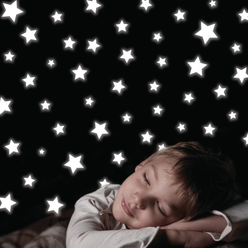 White Stars Self Adhesive Foam Glow