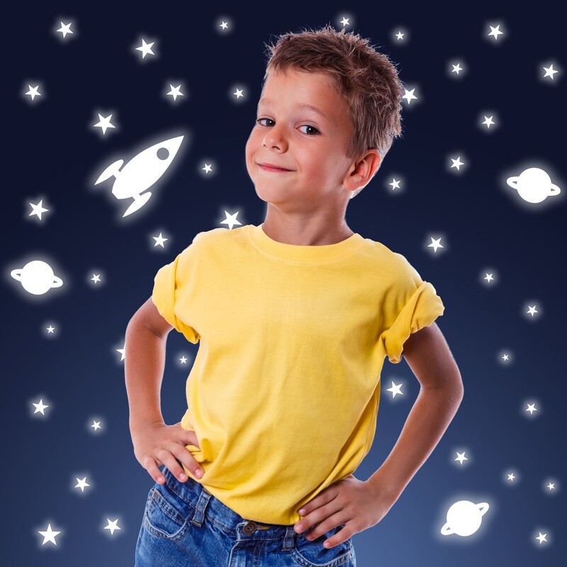 Rocket &amp; Stars Self Adhesive Foam Glow