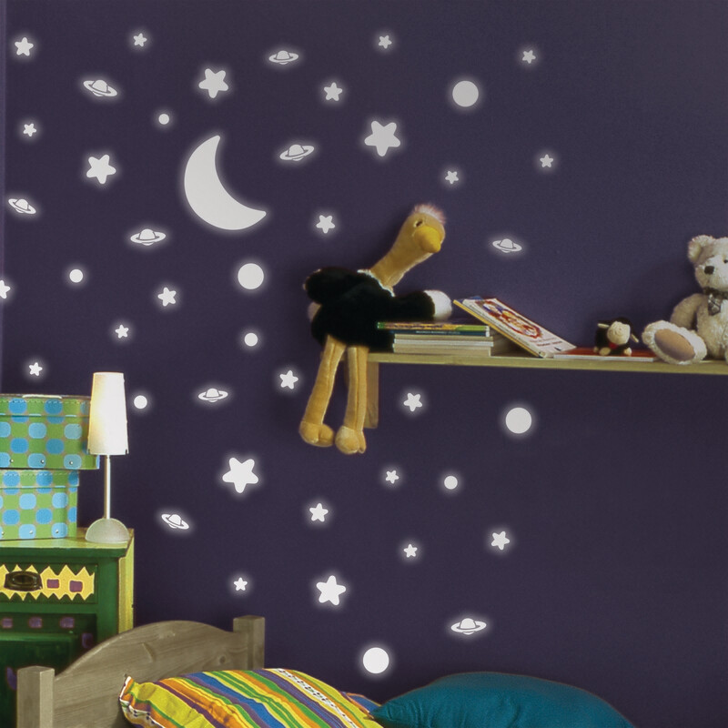 Crearreda 79223 - White Stars Self Adhesive Wall Sticker Glow