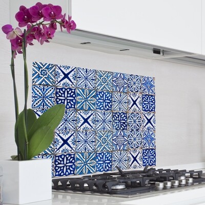 Blue Azulejos Self Adhesive Kitchen Panel