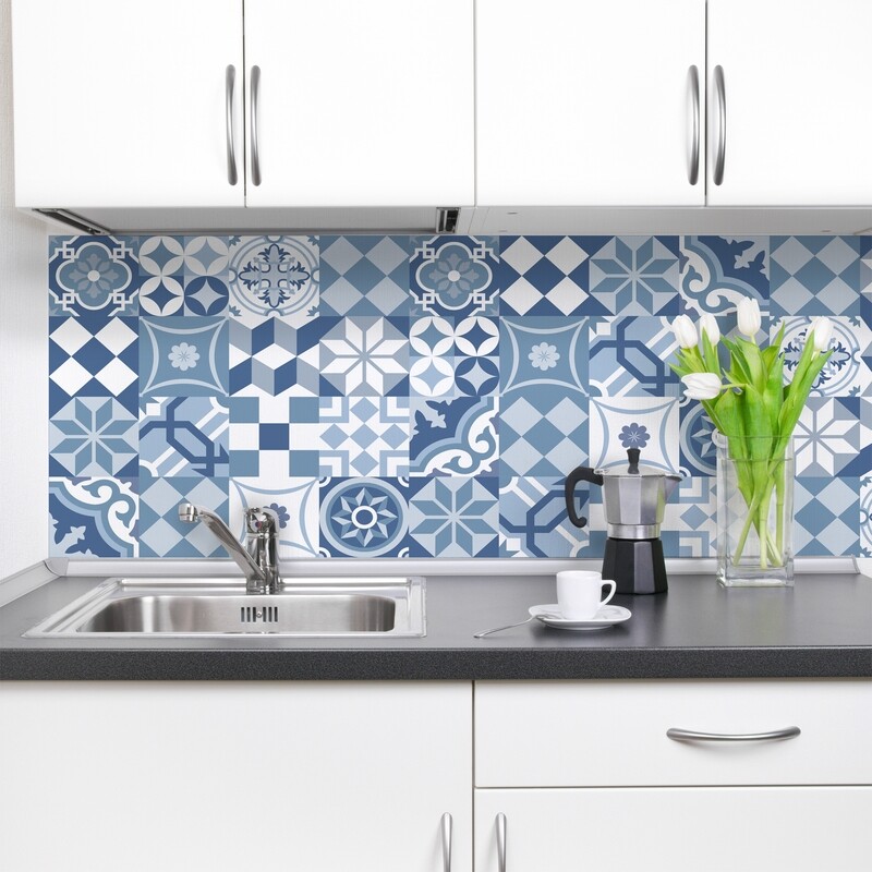 Crearreda 67311- Blue Cementine Self Adhesive Backsplash