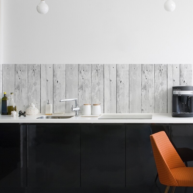 Crearreda 67314 - White Wood Self Adhesive Backsplash