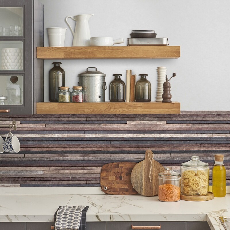 Crearreda 67315 - Wood Stripes Self Adhesive Backsplash