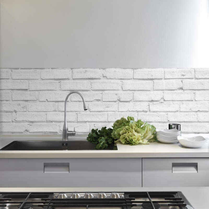 Crearreda 67319 - White Bricks Self Adhesive Backsplash