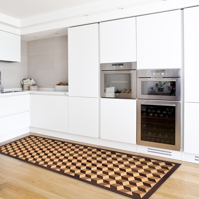 Crearreda 83136 - Geometric Parquet Self Adhesive Vinyl Runner