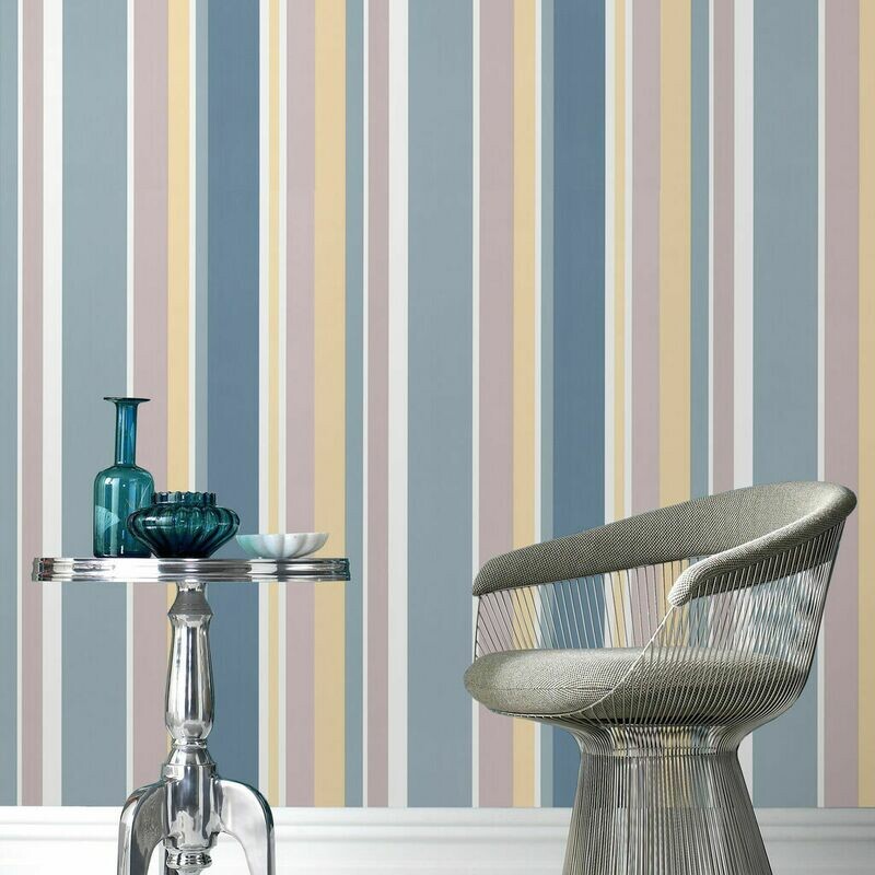 Rico Stripe Teal Wallpaper